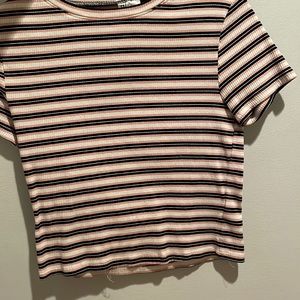 Pink and black shirt sleeve tank top